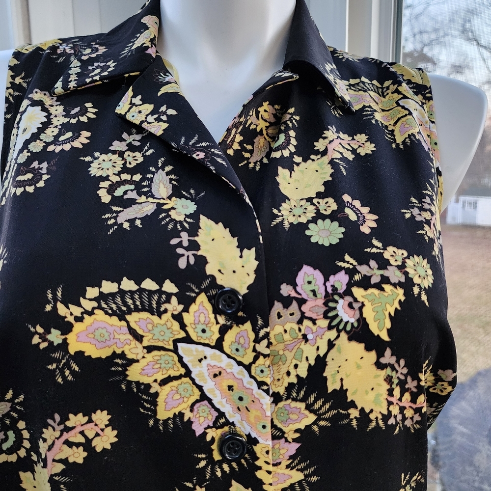 Studio 1 Black Yellow Paisley Sleeveless Dress & Short Sleeve Jacket 2 Piece Set - Picture 11 of 16